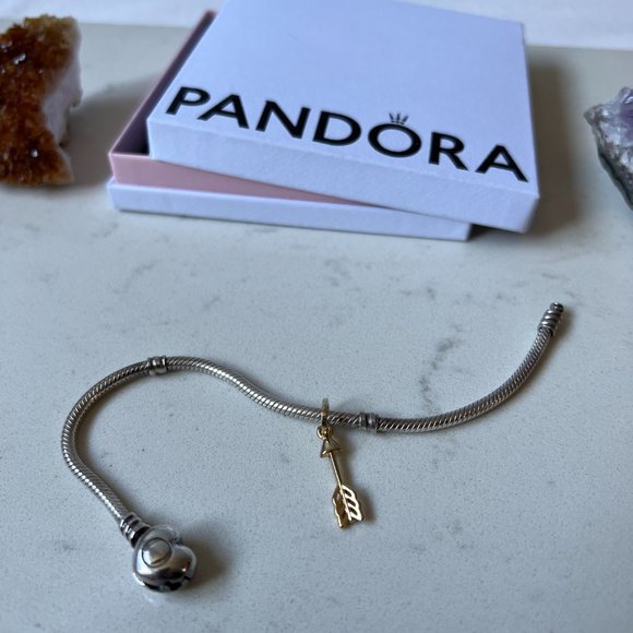 Pandora Gold Arrow Charm or Pendant - Picture 1 of 11